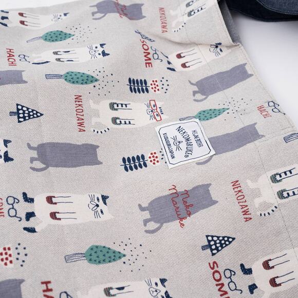 Kusuguru Japan Three Cats Embroidered Large Tote Bag - Gray - Picture 6 of 10